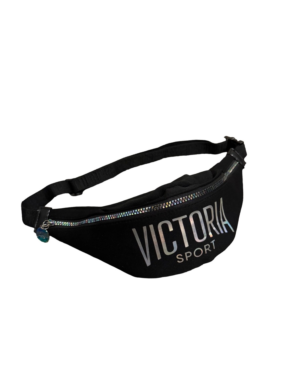 Victoria Sport Black Holographic Logo Fanny Pack